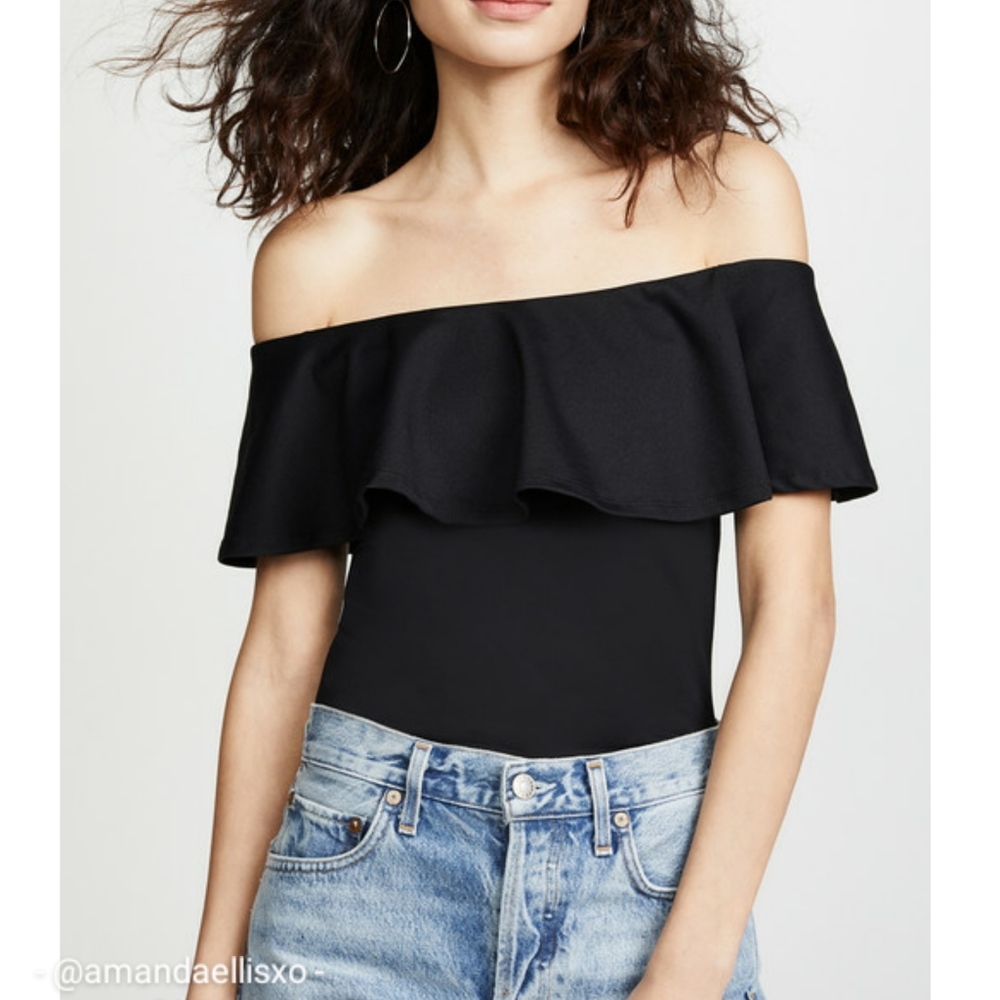 Cotton On Ruffle Off the Shoulder Ribbed Top - Picture 1 of 7